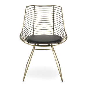Soho Concept Tiger Wire Chair Dining Chair - Stylish Steel Frame In Chrome/Gold/Brass With Removable Seat Pad Brass,Black  Soho-concept-dining-chair-06030