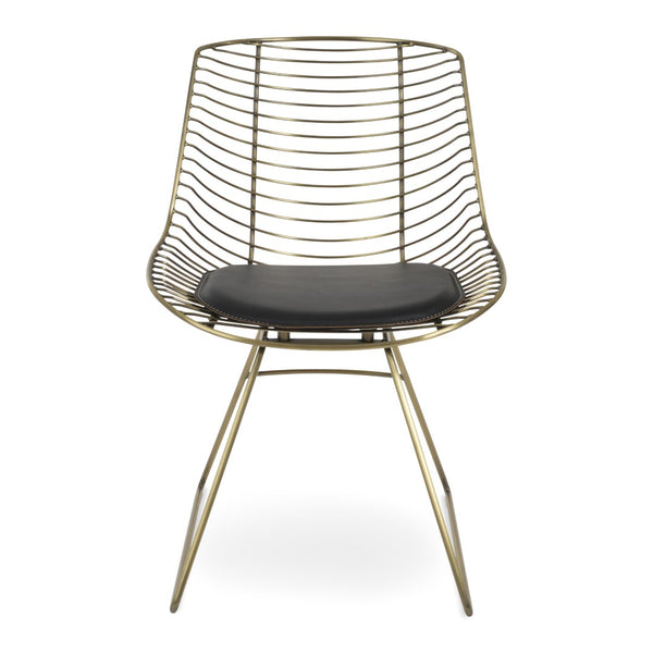 Soho Concept Tiger Wire Chair Dining Chair - Stylish Steel Frame In Chrome/Gold/Brass With Removable Seat Pad Brass,Black  Soho-concept-dining-chair-06030