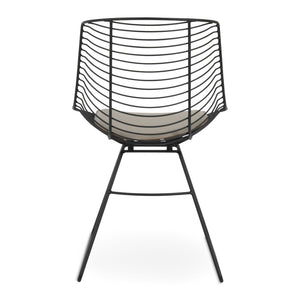 Soho Concept Tiger Wire Chair - Stylish Steel Frame Dining Chair With Removable Seat Pad & Outdoor Durability Black  Soho-concept-dining-chair-06028