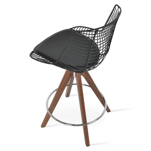 Soho Concept Tiger Wire Barstools & Counterstools - Durable Steel Frame, Removable Seat Pad, 5-year Warranty! Walnut,Black  Soho-concept-dining-chair-09915