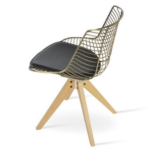 Soho Concept Tiger Wire Chair - Stylish Steel Frame Dining Chair With Removable Seat Pad & Outdoor Durability Ash,Natural,Black  Soho-concept-dining-chair-06037