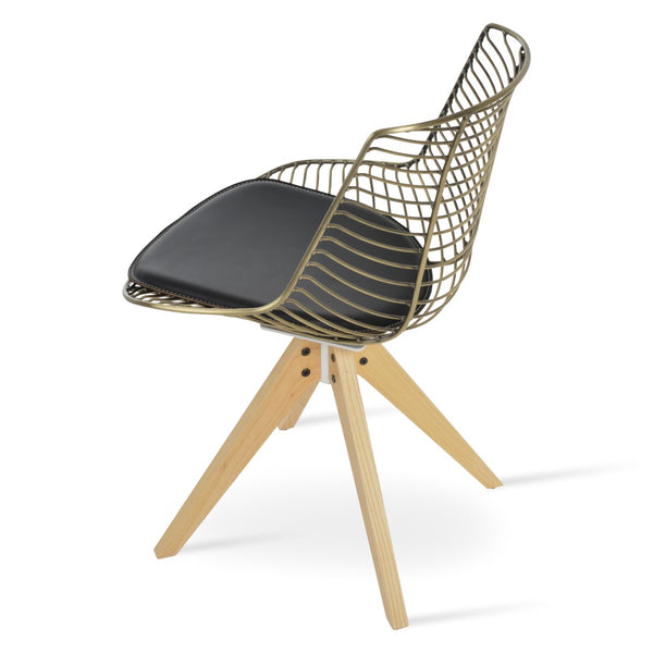Soho Concept Tiger Wire Chair - Stylish Steel Frame Dining Chair With Removable Seat Pad & Outdoor Durability Ash,Natural,Black  Soho-concept-dining-chair-06037