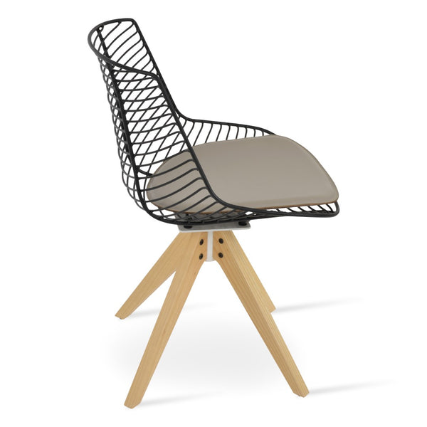 Soho Concept Tiger Wire Chair Dining Chair - Stylish Steel Frame In Chrome/Gold/Brass With Removable Seat Pad Ash,Natural,Black  Soho-concept-dining-chair-06038