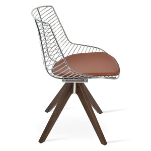 Soho Concept Tiger Pyramid Swivel Chair - Stylish Dining Chair With Removable Seat Pad, 5-year Guarantee, Durable Design Chrome,Walnut  Soho-concept-dining-chair-05973