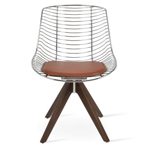 Soho Concept Tiger Pyramid Swivel Chair - Stylish Dining Chair With Removable Seat Pad, 5-year Guarantee, Durable Design Chrome,Walnut  Soho-concept-dining-chair-05973