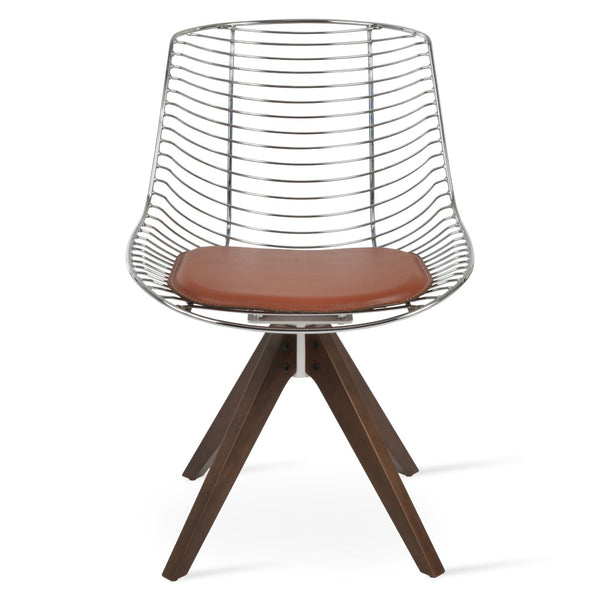 Soho Concept Tiger Pyramid Swivel Chair - Stylish Dining Chair With Removable Seat Pad, 5-year Guarantee, Durable Design Chrome,Walnut  Soho-concept-dining-chair-05973