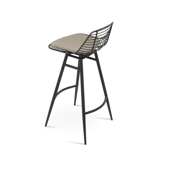 Soho Concept Tiger Large Barstools & Counterstools - Durable Steel Frame, Stylish Design, Removable Seat Pad, 5-year Warranty Black  Soho-concept-dining-chair-09847