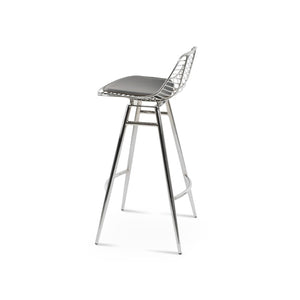 Soho Concept Tiger Large Barstools & Counterstools - Durable Steel Frame, Stylish Design, Removable Seat Pad, 5-year Warranty Chrome,Grey  Soho-concept-dining-chair-09850