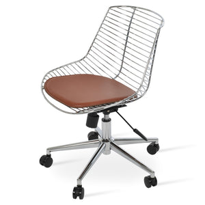 Soho Concept Tiger Office Steel Seat Frame - Durable Black Powder Coated Design With Removable Cinnamon Pad Cinnamon  Soho-concept-dining-chair-11971