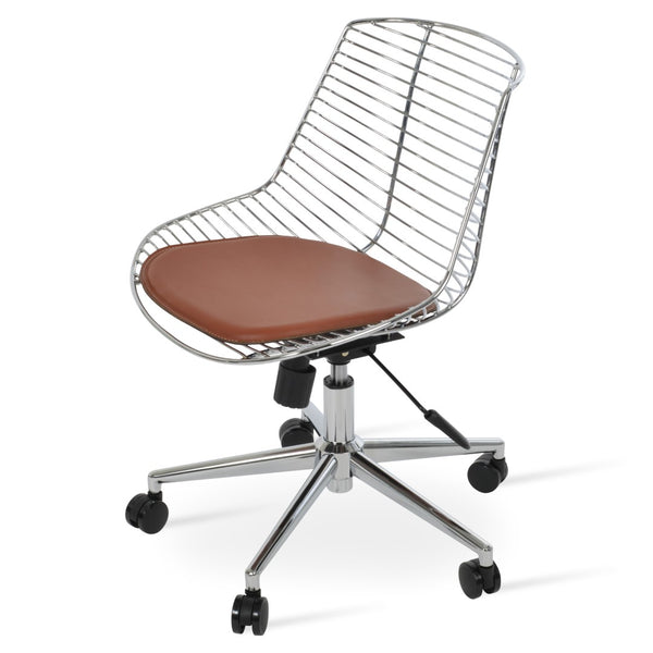 Soho Concept Tiger Office Steel Seat Frame - Durable Black Powder Coated Design With Removable Cinnamon Pad Cinnamon  Soho-concept-dining-chair-11971