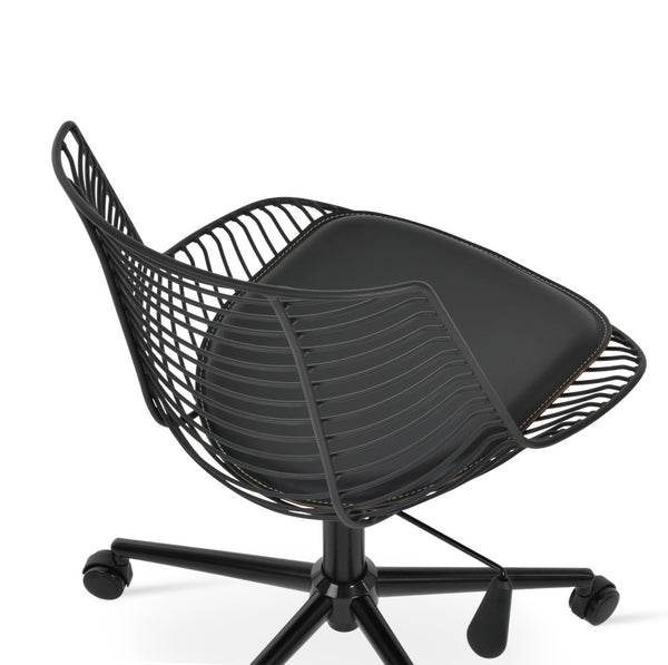Soho Concept Tiger Office Steel Seat Frame - Durable Black Powder Coated Design With Removable Cinnamon Pad Black  Soho-concept-dining-chair-11973