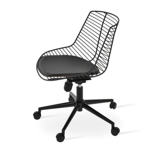 Soho Concept Tiger Office Steel Seat Frame - Durable Black Powder Coated Design With Removable Cinnamon Pad Black  Soho-concept-dining-chair-12725