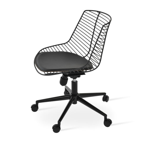 Soho Concept Tiger Office Steel Seat Frame - Durable Black Powder Coated Design With Removable Cinnamon Pad Black  Soho-concept-dining-chair-12725