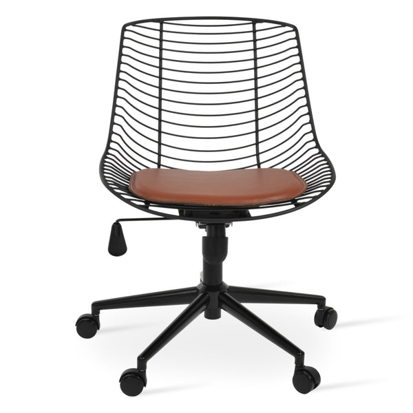 Soho Concept Tiger Office Steel Seat Frame - Durable Black Powder Coated Design With Removable Cinnamon Pad Black  Soho-concept-dining-chair-12726