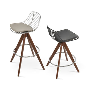 Soho Concept Tiger Pyramid Swivel Barstools & Counterstools - Stylish Steel Frame, Removable Cushions, 5-year Guarantee Walnut,Chrome,Black  Soho-concept-dining-chair-09858