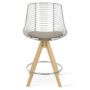 Soho Concept Tiger Pyramid Barstools & Counterstools - Stylish Wood Swivel Design With Durable Steel Frame Options Natural  Soho-concept-dining-chair-09855
