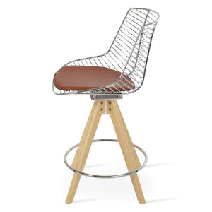 Soho Concept Tiger Pyramid Barstools & Counterstools - Stylish Wood Swivel Design With Durable Steel Frame Options Natural  Soho-concept-dining-chair-09854
