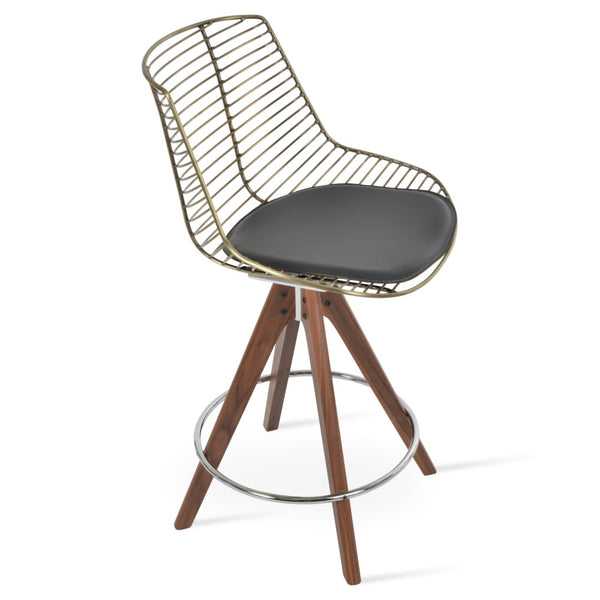 Soho Concept Tiger Pyramid Barstools & Counterstools - Stylish Wood Swivel Design With Durable Steel Frame Options Walnut,Grey  Soho-concept-dining-chair-09857