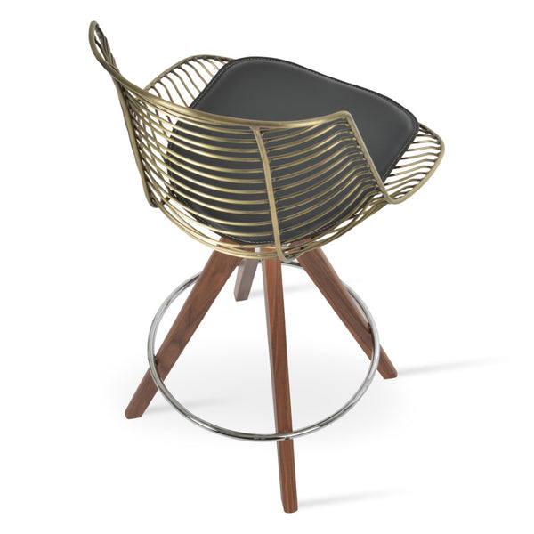 Soho Concept Tiger Pyramid Barstools & Counterstools - Stylish Wood Swivel Design With Durable Steel Frame Options Walnut,Grey  Soho-concept-dining-chair-07185