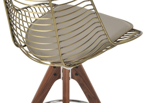 Soho Concept Tiger Pyramid Barstools & Counterstools - Stylish Wood Swivel Design With Durable Steel Frame Options Walnut  Soho-concept-dining-chair-09856