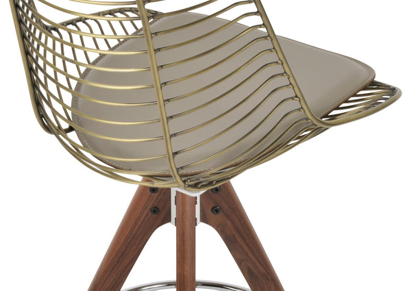 Soho Concept Tiger Pyramid Barstools & Counterstools - Stylish Wood Swivel Design With Durable Steel Frame Options Walnut  Soho-concept-dining-chair-09856