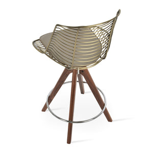 Soho Concept Tiger Pyramid Barstools & Counterstools - Stylish Wood Swivel Design With Durable Steel Frame Options Walnut  Soho-concept-dining-chair-07184