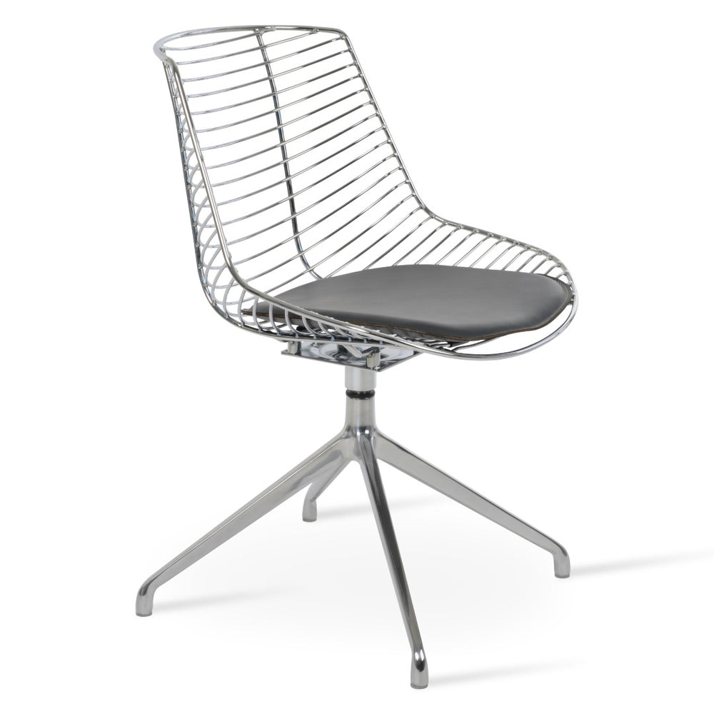 Soho Concept Tiger Spider Swivel Chair - Stylish Chrome Or Brass Finish, Removable Seat Pad, 5-year Guarantee! Chrome,Grey  Soho-concept-dining-chair-05991