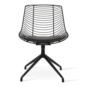Soho Concept Tiger Spider Swivel Chair - Modern Black Powder Coated Design With Removable Seat Pad & 5-year Warranty Black  Soho-concept-dining-chair-05981