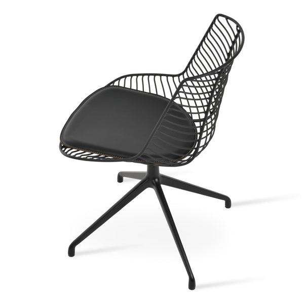 Soho Concept Tiger Spider Swivel Chair - Modern Black Powder Coated Design With Removable Seat Pad & 5-year Warranty Black  Soho-concept-dining-chair-05986