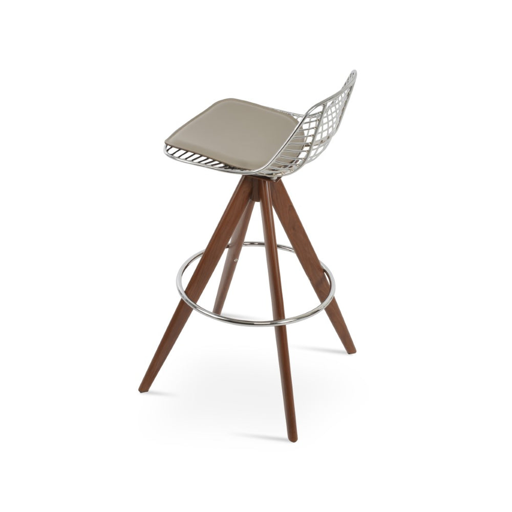 Soho Concept Tiger Sword Barstools & Counterstools - Stylish Steel Frame With Removable Seat Pad & 5-year Guarantee Walnut,Chrome  Soho-concept-dining-chair-07186