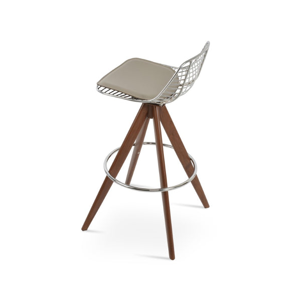 Soho Concept Tiger Sword Barstools & Counterstools - Stylish Steel Frame With Removable Seat Pad & 5-year Guarantee Walnut,Chrome  Soho-concept-dining-chair-07186