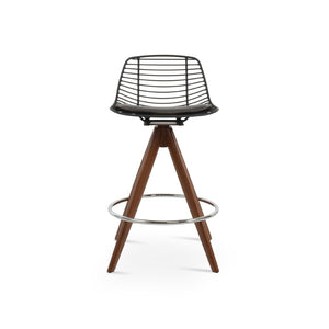 Soho Concept Tiger Sword Swivel Barstool – Modern Black Powder Coated Steel Frame With Removable Padded Seat Walnut,Black  Soho-concept-dining-chair-09862