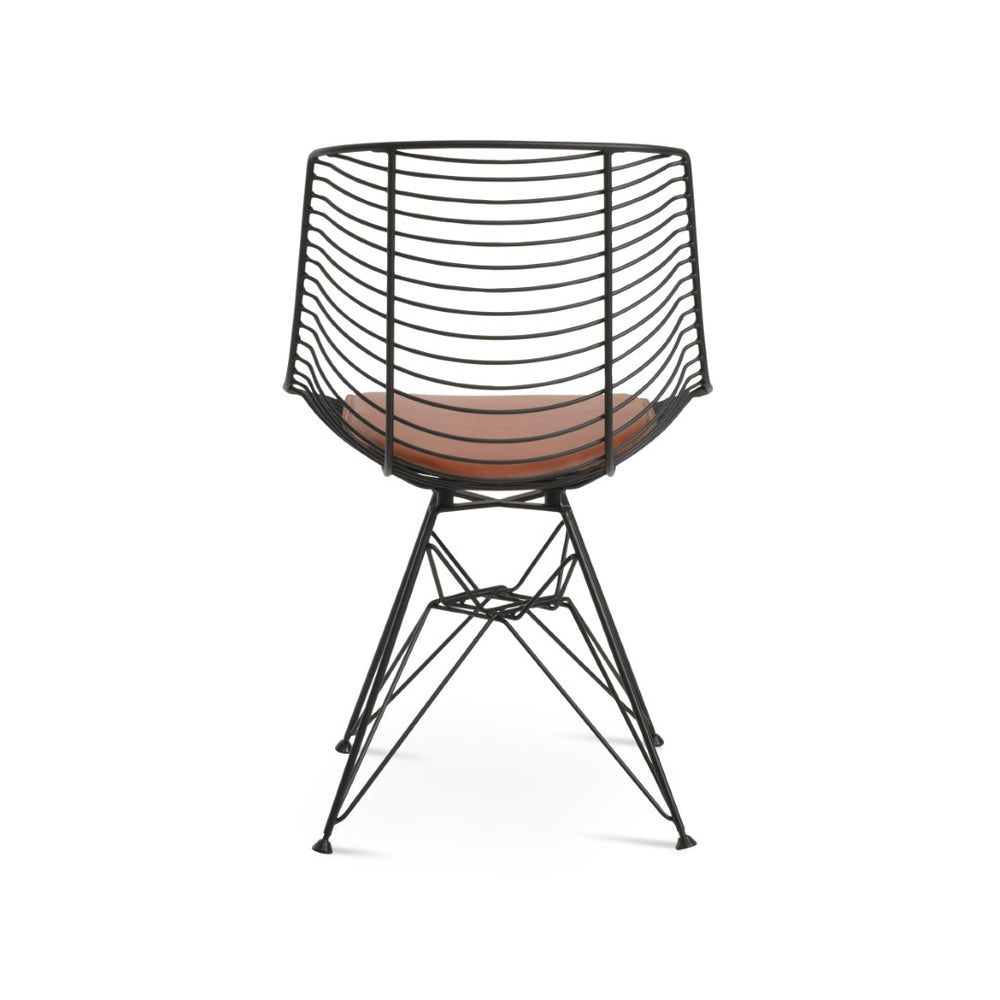 Soho Concept Tiger Tower Chair - Stylish Black Powder Coated Dining Chair With Removable Seat Pad & 5-year Guarantee Black  Soho-concept-dining-chair-06007