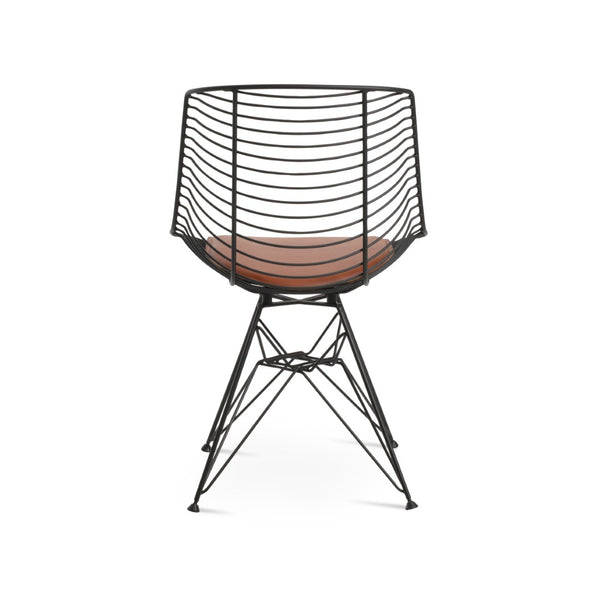 Soho Concept Tiger Tower Chair - Stylish Black Powder Coated Dining Chair With Removable Seat Pad & 5-year Guarantee Black  Soho-concept-dining-chair-06007