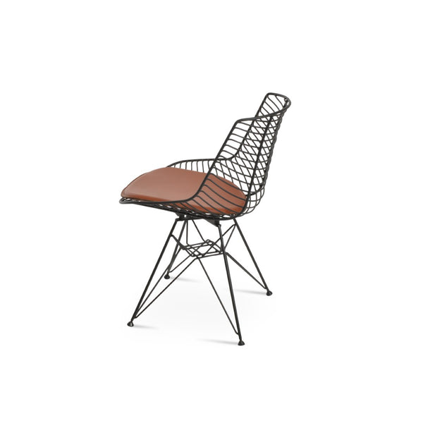 Soho Concept Tiger Tower Chair - Stylish Black Powder Coated Dining Chair With Removable Seat Pad & 5-year Guarantee Black  Soho-concept-dining-chair-06007