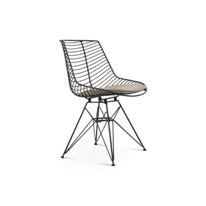 Soho Concept Tiger Tower Chair - Stylish Black Powder Coated Dining Chair With Removable Seat Pad & 5-year Guarantee Black  Soho-concept-dining-chair-06009