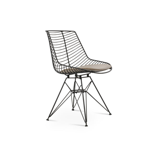 Soho Concept Tiger Tower Chair - Stylish Black Powder Coated Dining Chair With Removable Seat Pad & 5-year Guarantee Black  Soho-concept-dining-chair-06009