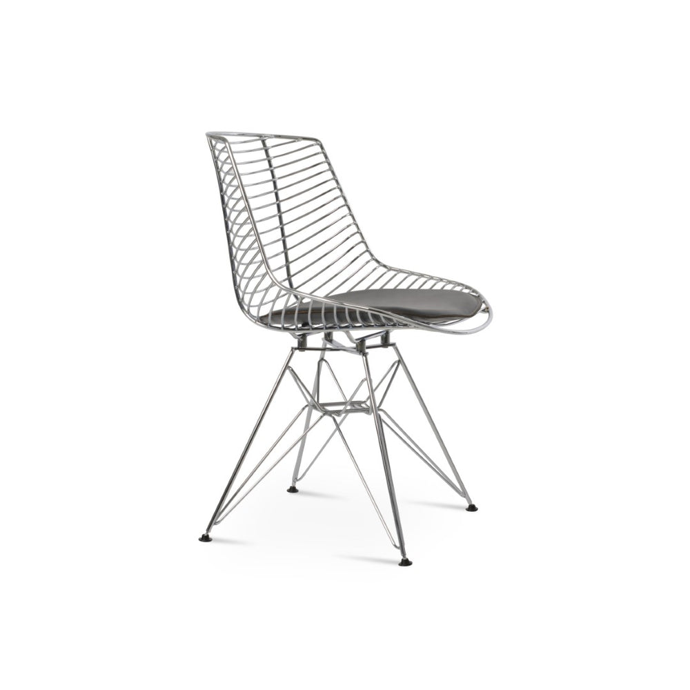Soho Concept Tiger Tower Chair - Stylish Chrome Or Brass Dining Chair With Removable Seat Pad & 5-year Guarantee Chrome,Grey  Soho-concept-dining-chair-06010