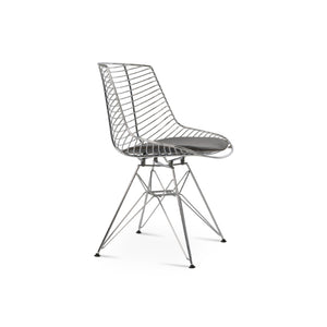 Soho Concept Tiger Tower Chair - Stylish Chrome Or Brass Dining Chair With Removable Seat Pad & 5-year Guarantee Chrome,Grey  Soho-concept-dining-chair-06010
