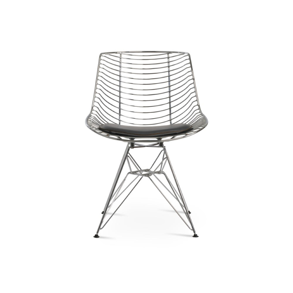 Soho Concept Tiger Tower Chair - Stylish Chrome Or Brass Dining Chair With Removable Seat Pad & 5-year Guarantee Chrome,Grey  Soho-concept-dining-chair-06010