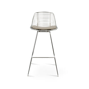 Soho Concept Tiger Wire Barstools & Counterstools - Stylish Chrome/Gold/Brass Frame With Removable Padded Seat Chrome  Soho-concept-dining-chair-09864