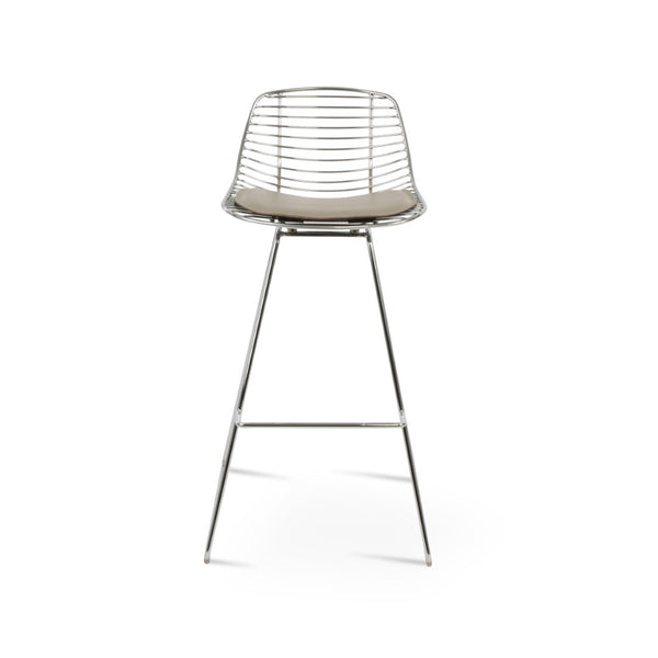 Soho Concept Tiger Wire Barstools & Counterstools - Stylish Chrome/Gold/Brass Frame With Removable Padded Seat Chrome  Soho-concept-dining-chair-09864