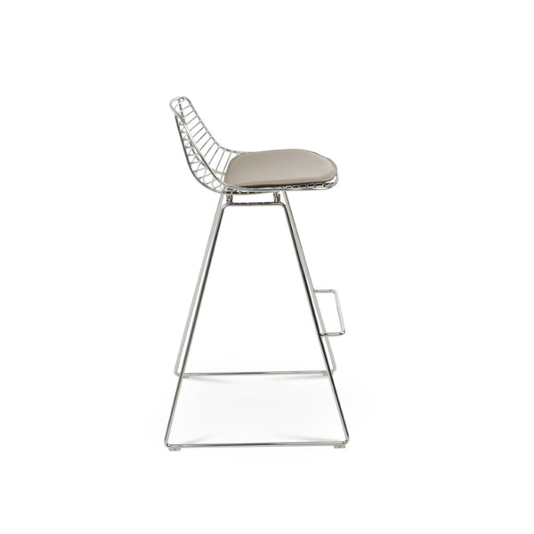 Soho Concept Tiger Wire Barstools & Counterstools - Stylish Chrome/Gold/Brass Frame With Removable Padded Seat Chrome  Soho-concept-dining-chair-09865
