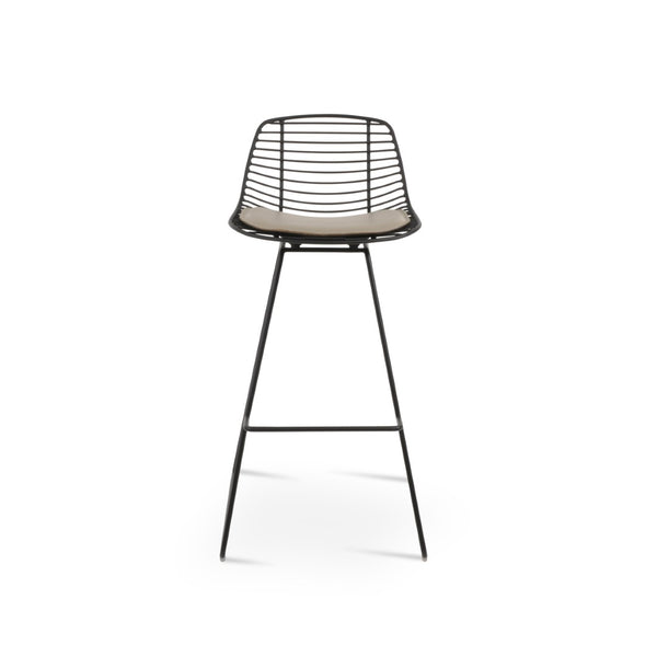 Soho Concept Tiger Wire Barstools & Counterstools - Durable Steel Frame, Removable Seat Pad, 5-year Warranty! Black  Soho-concept-dining-chair-09868