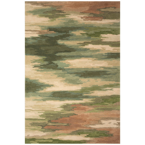 Trans Ocean Liora Manne Tivoli Plush Handmade Wool Area Rug - Contemporary Abstract Design For Elegant Spaces Green Wool Tiv81814306