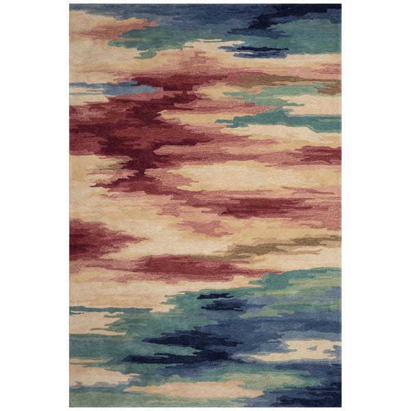 Trans Ocean Liora Manne Tivoli Plush Handmade Wool Area Rug - Contemporary Abstract Design For Elegant Spaces Multi Wool Tiv46814344