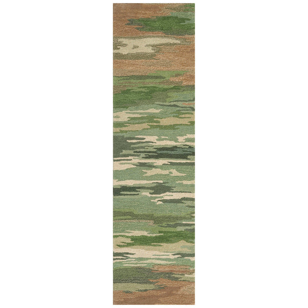 Trans Ocean Liora Manne Tivoli Plush Handmade Wool Area Rug - Contemporary Abstract Design For Elegant Spaces Green Wool Tivr8814306
