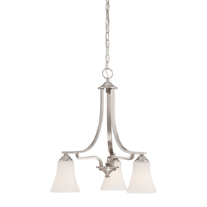 Thomas Lighting Treme Three Light Metal Chandelier with Tulip Glass Shades for Dining Rooms Silver 20 inches TK0019217