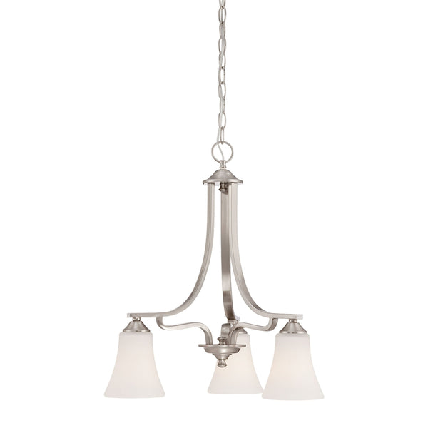 Thomas Lighting Treme Three Light Metal Chandelier with Tulip Glass Shades for Dining Rooms Silver 20 inches TK0019217