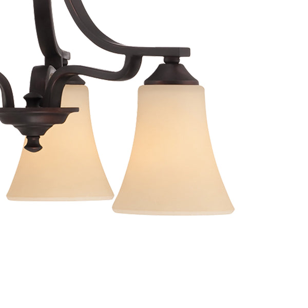Thomas Lighting Treme Three Light Metal Chandelier with Tulip Glass Shades for Dining Rooms Brown 20 inches TK0019704